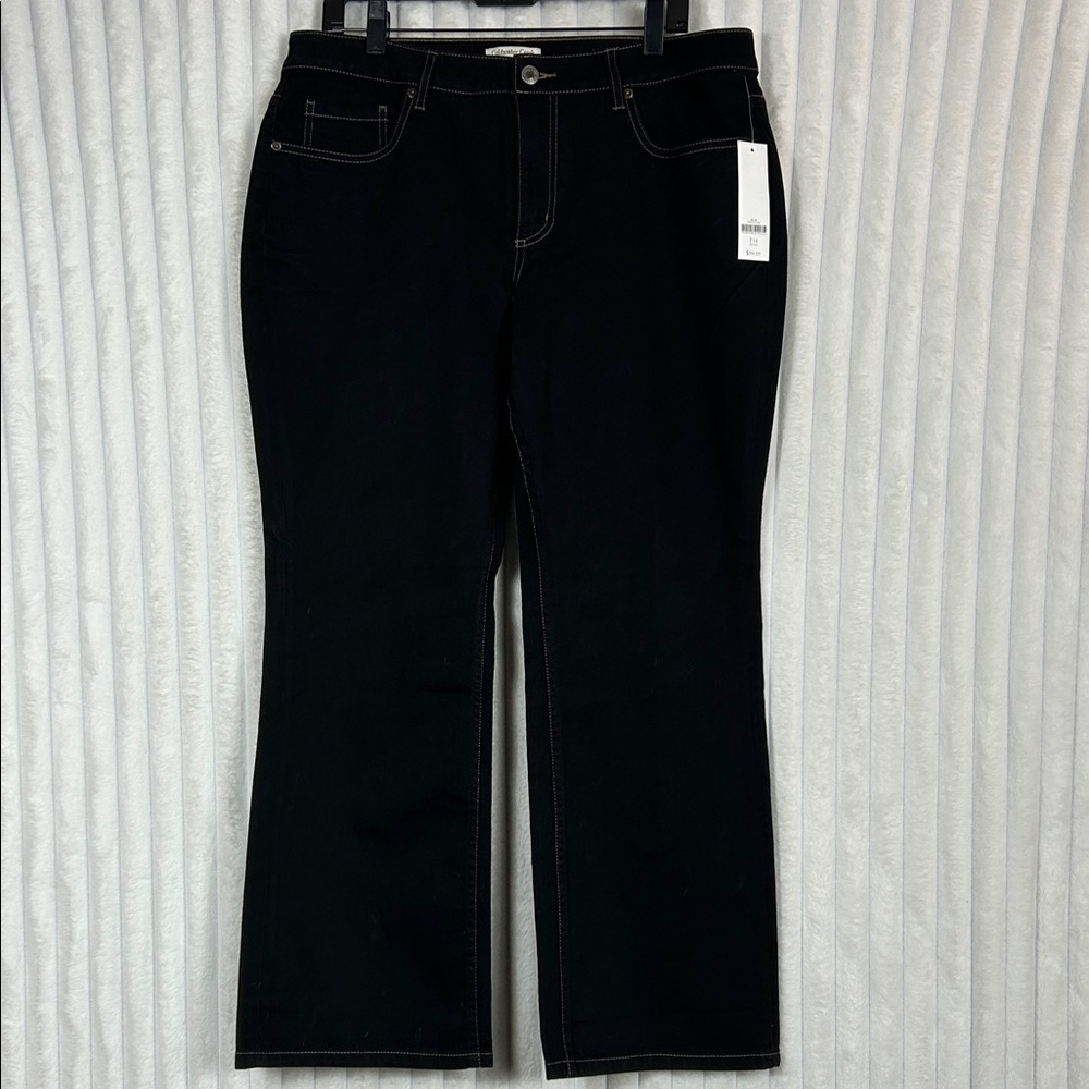 NWT Coldwater Creek black natural fit straight leg jeans plus size 16 petite